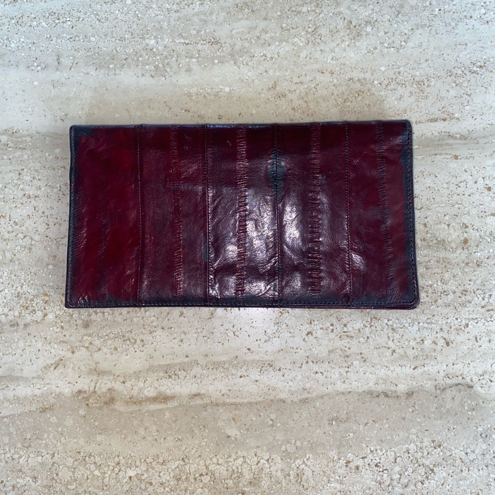Burgundy eelskin wallet